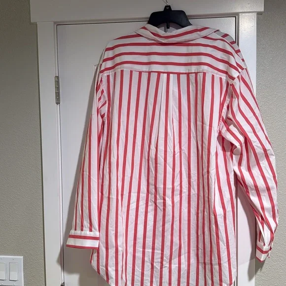 Ava & Viv Red and White Striped Button-Up - Picture 5 of 5